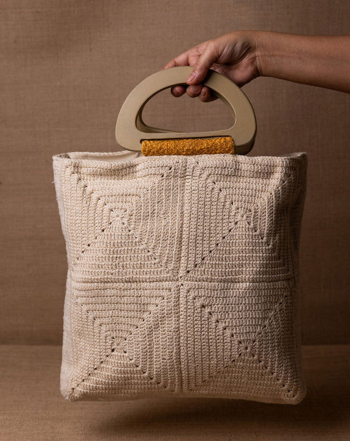 Daisy Dream crochet bag, handmade eco-friendly tote by The Mango House Trust