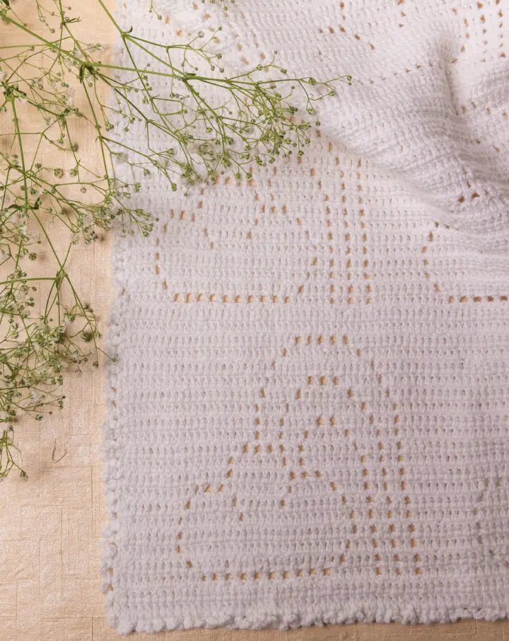 Ivory Rainbow Crochet Baby Blanket