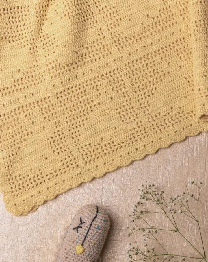 Yellow Bunny Crochet Blanket