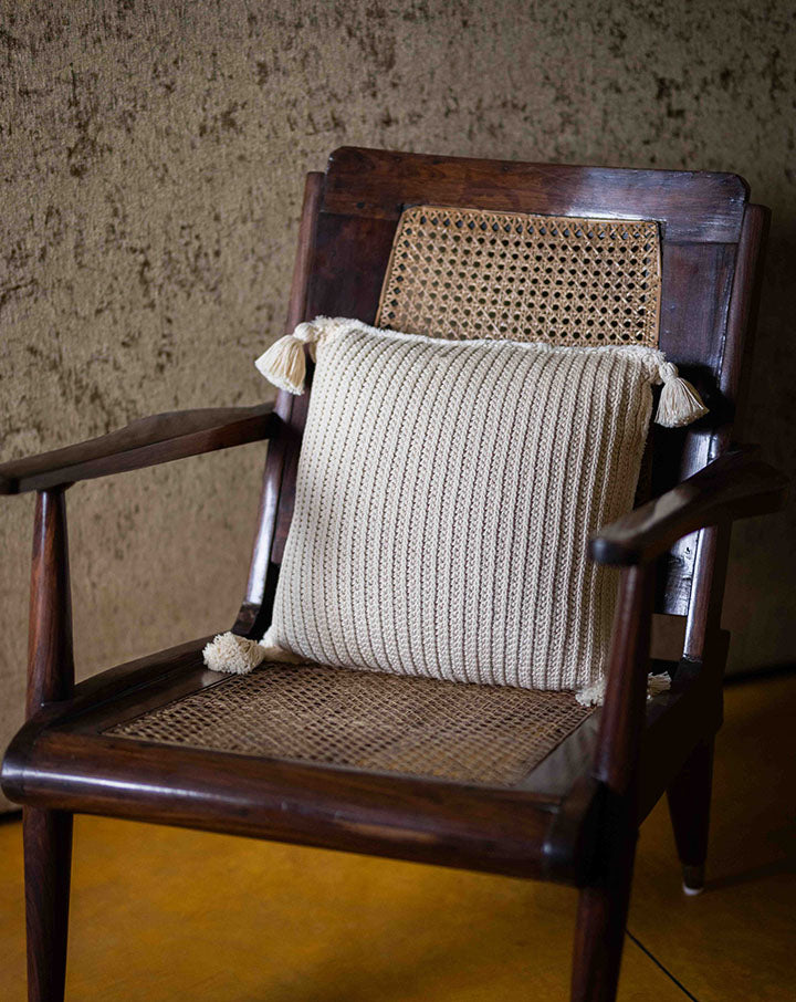 Elm crochet cushion cover, handcrafted sustainable home decor by The Mango House Trust