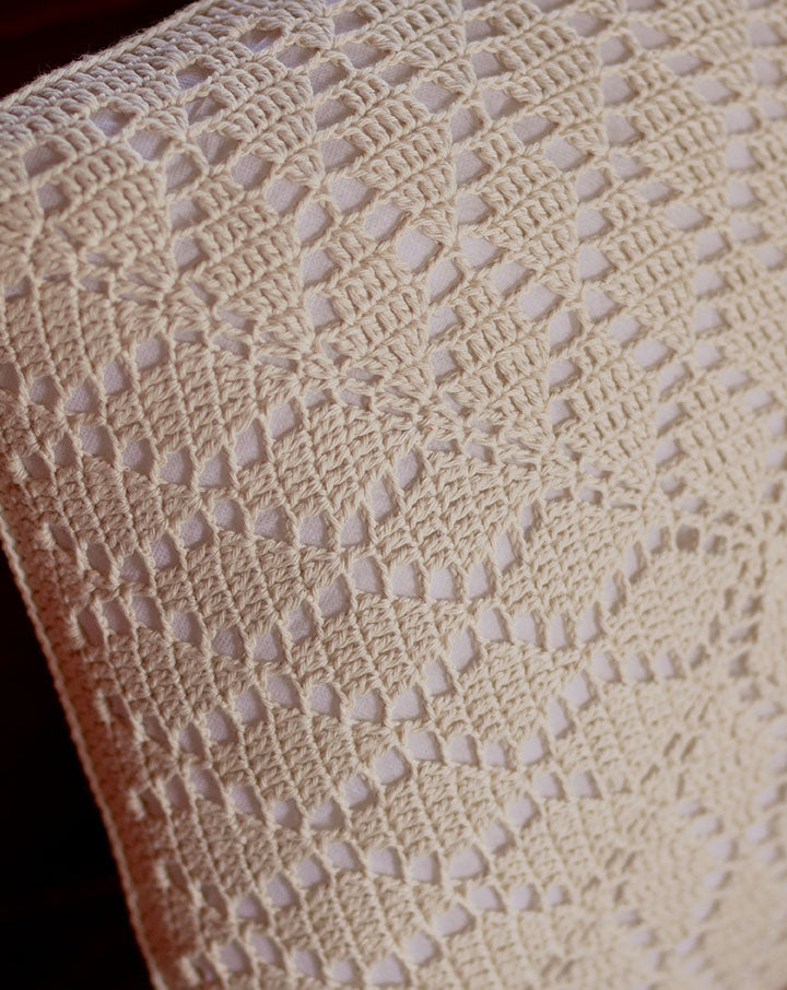 Spirit crochet cushion cover, handmade artisan home decor by The Mango House Trust