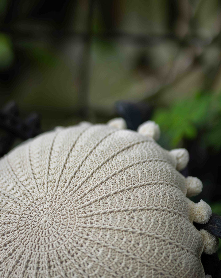 Stardust crochet cushion cover, handcrafted ethereal home decor by The Mango House Trust