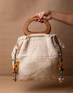 Handmade Moonbeam crochet bag, eco-friendly shoulder bag by The Mango House Trust