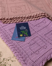 Train Motif Blanket with Braided Border