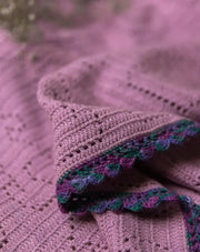 Lilac Puppy Blanket with Scallop Trim