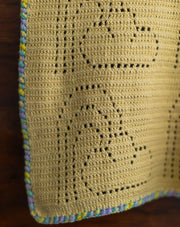 Lemon rainbow crochet kids blanket, handmade soft baby blanket by The Mango House Trust