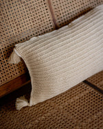 Elm crochet lumbar cushion cover, handmade by artisans at Mango House