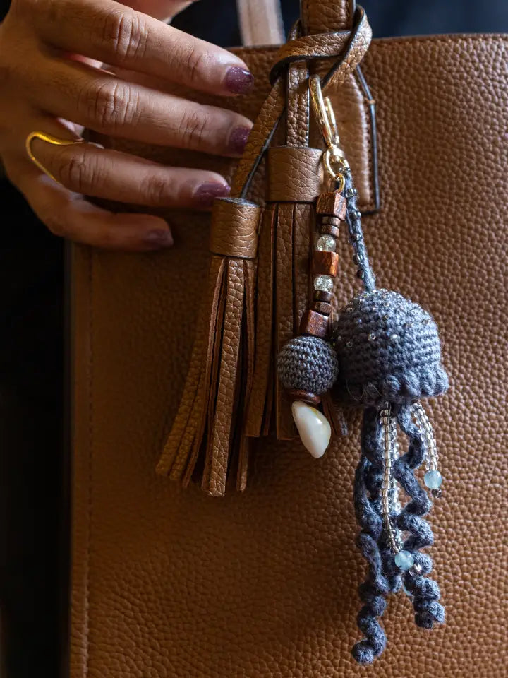The Mango House Jelly Fish Crochet Bag Charm