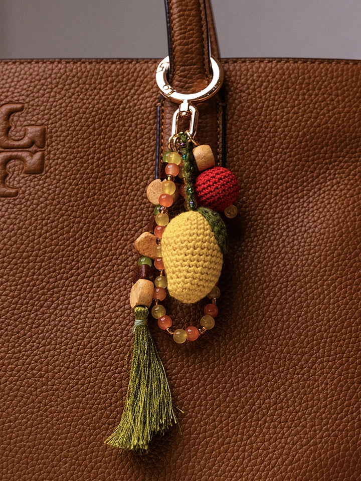 The Mango House Moody Mango Crochet Bag Charm