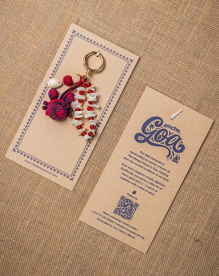 The Mango House Crab Crochet Bag Charm