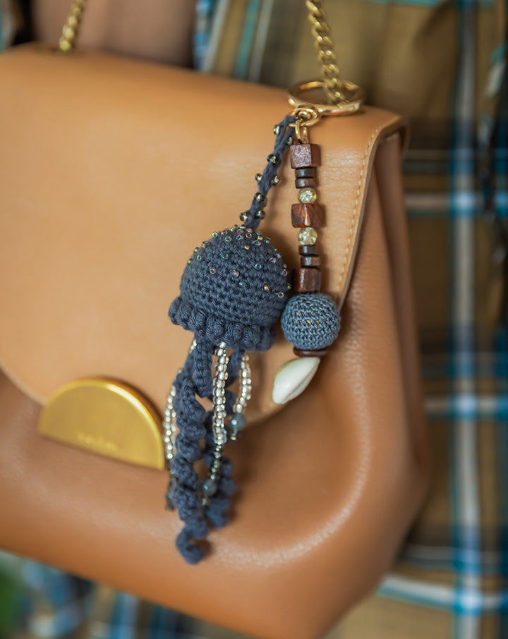 The Mango House Jelly Fish Crochet Bag Charm