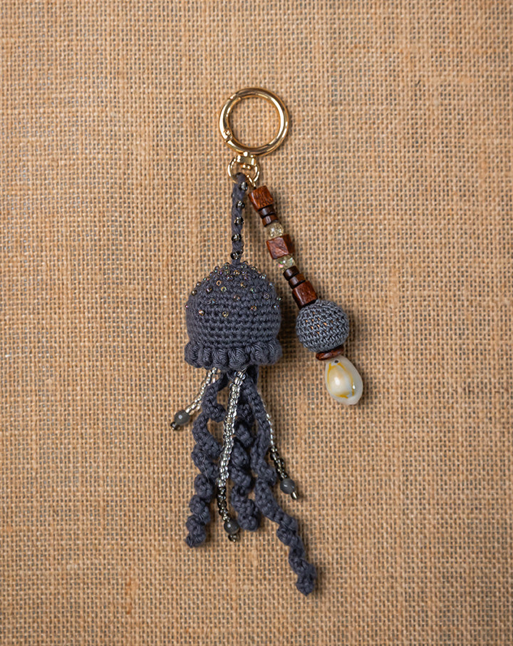 The Mango House Jelly Fish Crochet Bag Charm