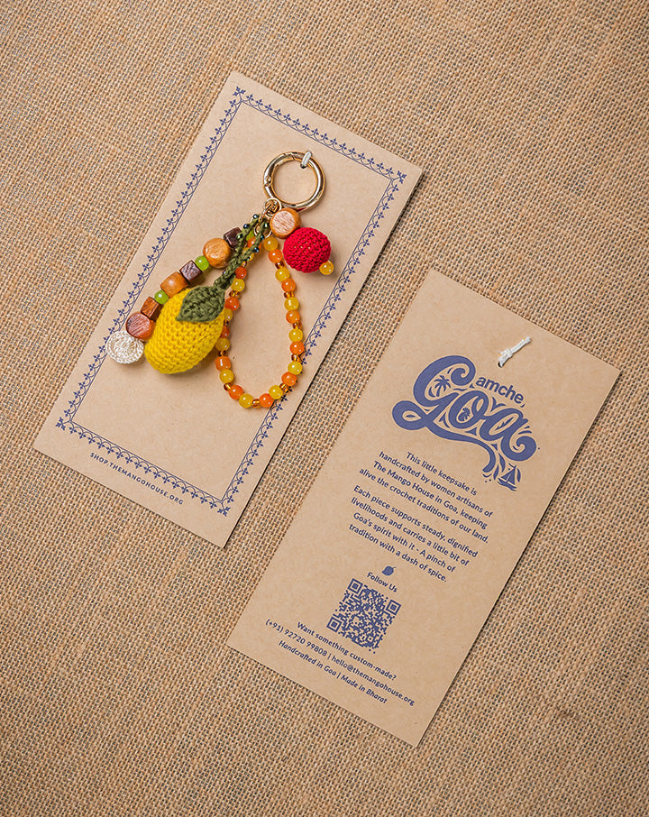 The Mango House Moody Mango Crochet Bag Charm