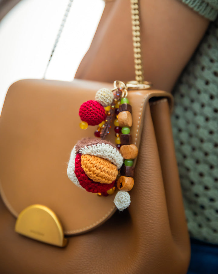 The Mango House Vada Pav Crochet Bag Charm