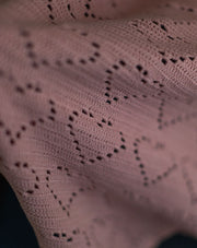 Salmon heart crochet kids blanket, handmade soft baby blanket by The Mango House Trust