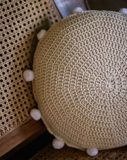 Moonshine crochet cushion cover, handmade elegant home decor by The Mango House Trust