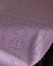 Lilac puppy crochet kids blanket, handmade soft baby blanket by The Mango House Trust
