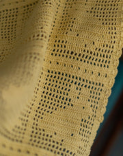 Soft lemon rabbit crochet kids blanket, handmade baby blanket by The Mango House Trust