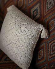 Rain crochet cushion cover, handmade nature-inspired home decor by The Mango House Trust