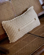 Sea shells lumbar crochet cushion cover, handcrafted coastal decor by The Mango House Trust