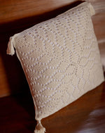 Spirit crochet cushion cover, handmade artisan home decor by The Mango House Trust